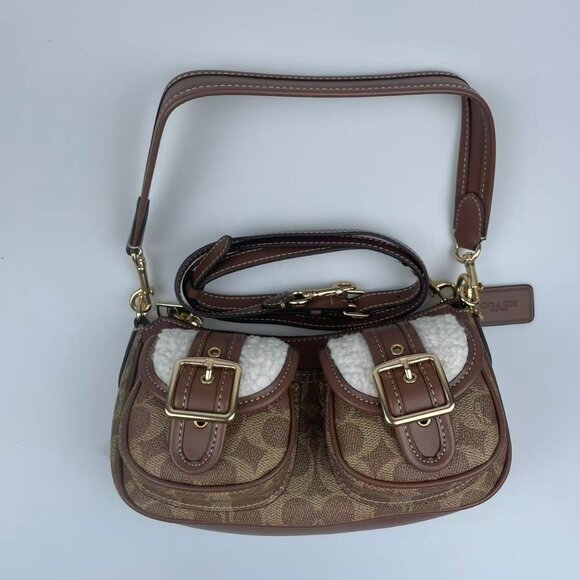 Coach ASHTON BAGUETTE New Season Outlet Classic Logo Monogram Coated French Bagu - Picture 2 of 4